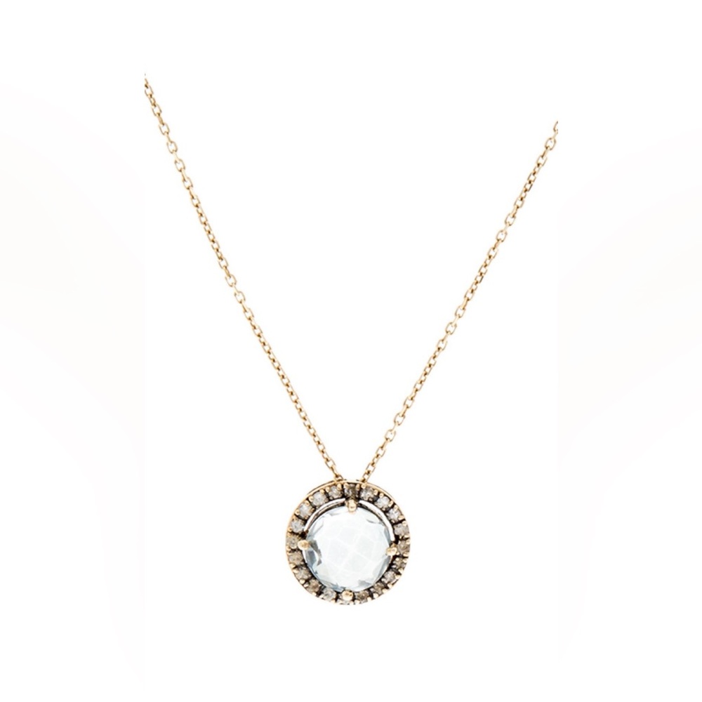 14K Yellow Gold Suzanne KALAN Diamond & Topaz Necklace